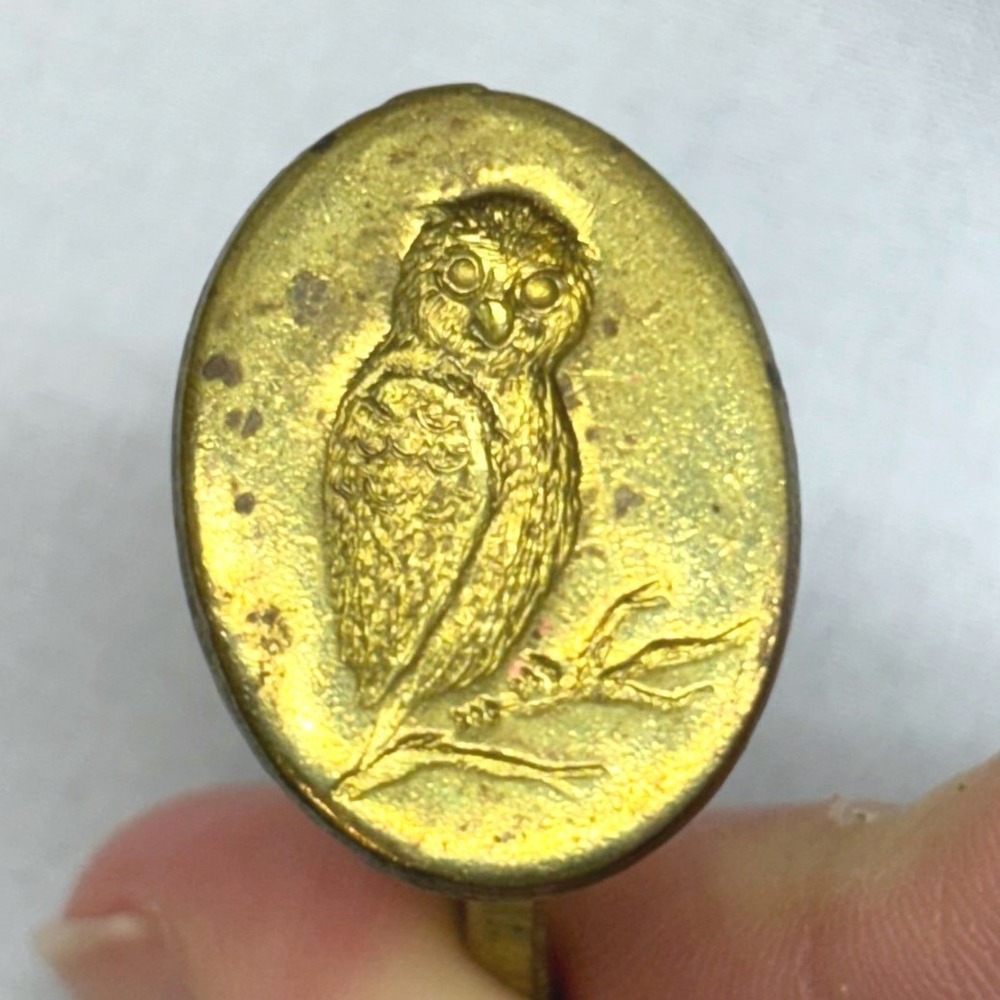 Unbranded Owl Wax Seal Stamp Unisex OS Gold Good Brass Vintage Stationery